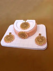 JMBW INTERNATIONAL Pearls Necklace With Earrings and Mangtika Necklace & Earrings