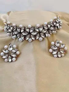 JMBW INTERNATIONAL Gold-Plated Necklace & Earrings