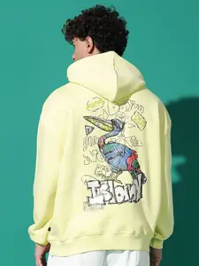 GRIFFEL Men Printed Hooded Pullover Sweatshirt