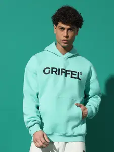 GRIFFEL Men Printed Hooded Pullover Sweatshirt