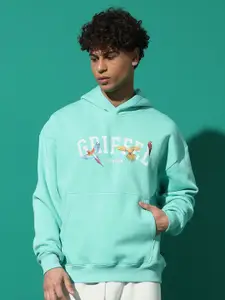 GRIFFEL Men Long Sleeves Typography Printed Hooded Sweatshirt