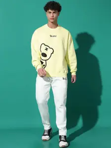 GRIFFEL Men Graphic Printed Hooded Sweatshirt with Track Pants