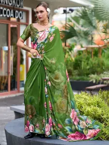 DEVATITHI Pure Georgette Saree With Exclusive Print Saree