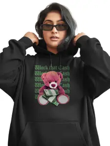 FFLIRTYGO Women Plus Size Printed Hooded Sweatshirt