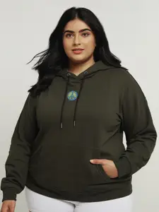 FFLIRTYGO Women Plus Size Printed Hooded Sweatshirt