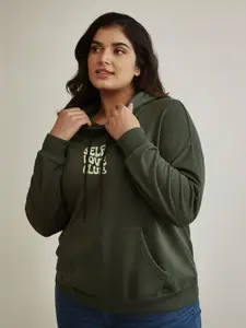 FFLIRTYGO Women Typography Printed Hooded Sweatshirt