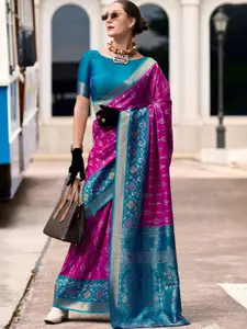 DEVATITHI Soft Silk With Ikkat Border Saree