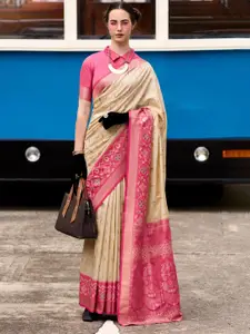 DEVATITHI Soft Silk With Ikkat Border Saree