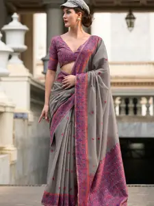 DEVATITHI Grey SOFT LINEN COTTON Saree