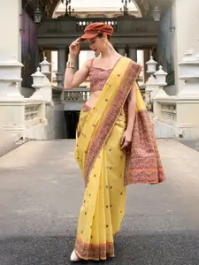 DEVATITHI Woven Design Soft Linen Cotton Saree