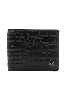 Da Milano Men Textured Leather Two Fold Wallet