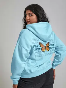 FFLIRTYGO Women Plus Size Printed Hooded Sweatshirt