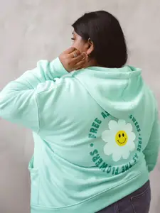 FFLIRTYGO Women Plus Size Printed Hooded Pullover Sweatshirt