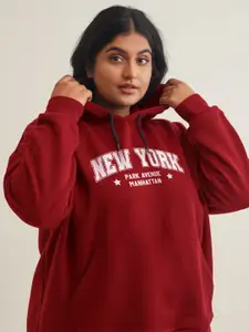 FFLIRTYGO Women Plus Size Printed Hooded Sweatshirt