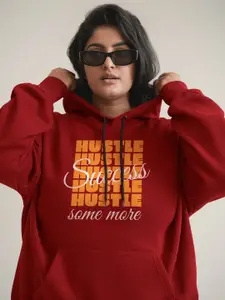 FFLIRTYGO Women Plus Size Printed Hooded Sweatshirt