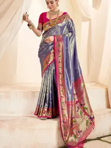 DEVATITHI Woven Design Zari Tissue Saree