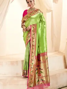 DEVATITHI Pure Paithani Tissue Silk with Zari Border Saree