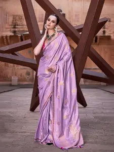 DEVATITHI Pure Satin With Zari Weaving & Contrast Blouse Saree