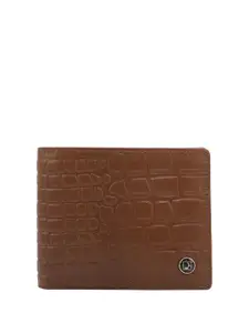 Da Milano Men Textured Leather Two Fold Wallet