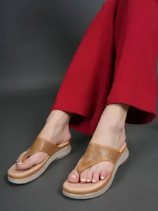 DressBerry Women Open Toe T-Strap Flats