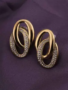 PALMONAS Gold Plated Stainless Steel Cubic Zirconia Studs