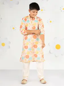 VASTRAMAY Boys Floral Printed Regular Kurta With Pyjama