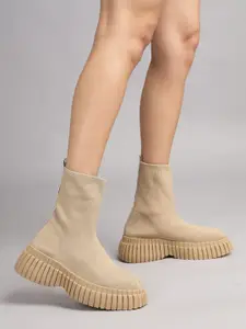 Truffle Collection Women Solid Casual Kitten Winter Boots