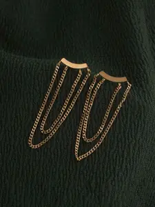 PALMONAS Gold Plated Stainless Steel Drop Earrings