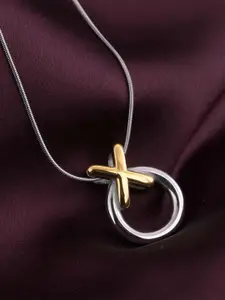 PALMONAS Silver Plated Stainless Steel Necklace