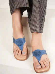 DressBerry Women Western Embellished Casual T-Strap Flats