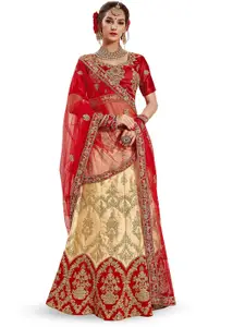 Maroosh Embroidered Thread Work Unstitched Lehenga & Blouse With Dupatta