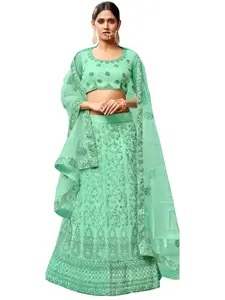 Maroosh Embroidered Thread Work Semi-Stitched Lehenga & Unstitched Blouse With Dupatta