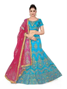 Maroosh Embellished Thread Work Unstitched Lehenga & Blouse With Dupatta