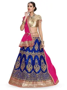 Maroosh Embroidered Thread Work Unstitched Lehenga & Blouse With Dupatta