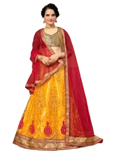 Maroosh Embroidered Thread Work Unstitched Lehenga & Blouse With Dupatta