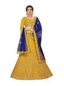 Maroosh Embroidered Thread Work Unstitched Lehenga & Blouse With Dupatta