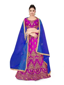 Maroosh Embroidered Thread Work Semi-Stitched Lehenga & Unstitched Blouse With Dupatta