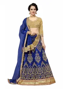 Maroosh Embroidered Thread Work Semi-Stitched Lehenga & Unstitched Blouse With Dupatta