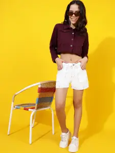 Belliskey Women Denim Above Knee Shorts