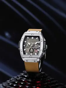 GIORDANO Men Dial & Leather Bracelet Style Straps Analogue Watch GZ-50098-01