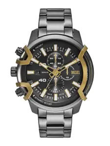 DIESEL Men Griffed Bracelet Style Analogue Chronograph Watch DZ4668
