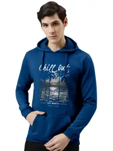ADRO Men Cotton Graphic Printed Hooded Sweatshirt