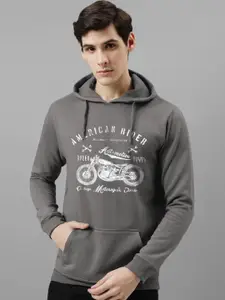 ADRO Men Cotton Graphic Printed Long Sleeves Hooded Sweatshirt