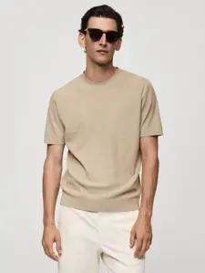 MANGO MAN Textured T-shirt