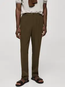 MANGO MAN Regular Fit Pleated Trousers