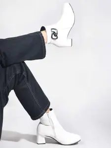 SHUZ TOUCH Women Ankle Length Block-Heeled Boots