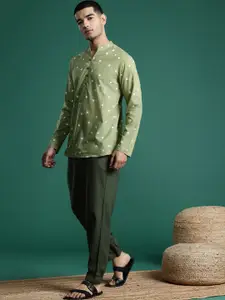 Sangria Men Printed Pure Cotton Kurta with Trousers