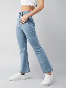 DOLCE CRUDO Women Bootcut High rise Clean look Regular Stretchable Denim Jeans