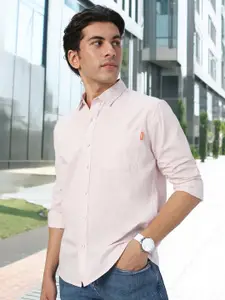 Urbano Fashion Men Spread Collar Solid Cotton Casual Shirt