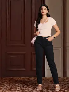 all about you Women Boyfriend Fit High-Rise Stretchable Jeans